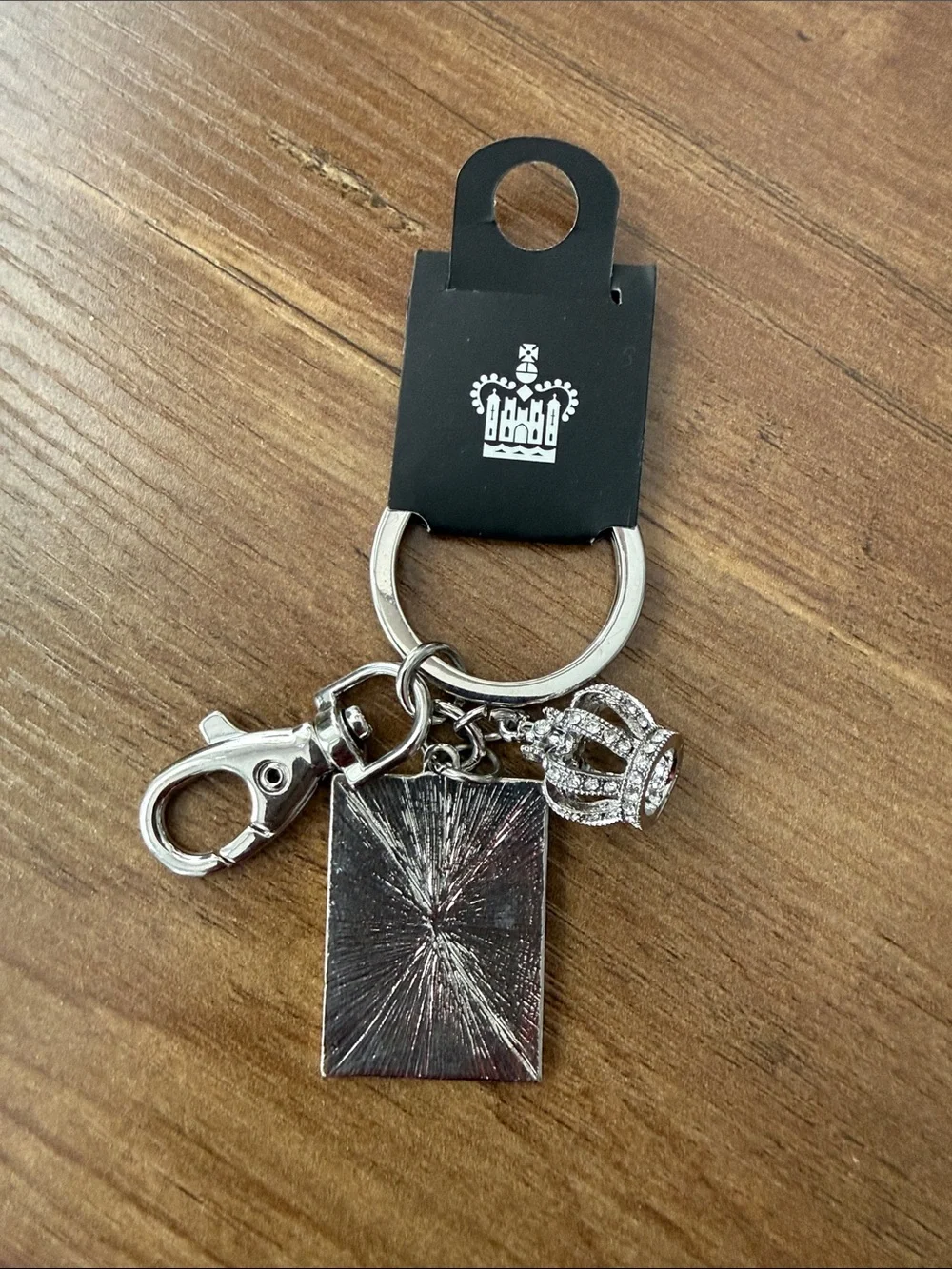 Union Jack Crystal Enamel Keyring - Silver